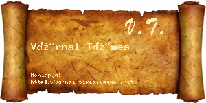 Várnai Tímea névjegykártya